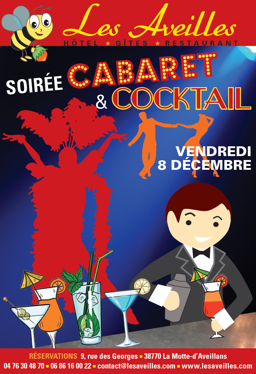 Soirée Cabaret & Cocktails le vendredi 8 décembre 2017