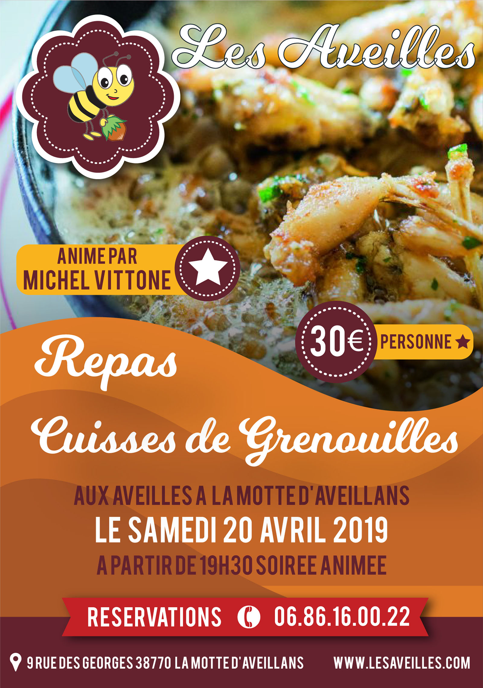 Cuisses de grenouilles le samedi 20 avril 2019 aux Aveilles