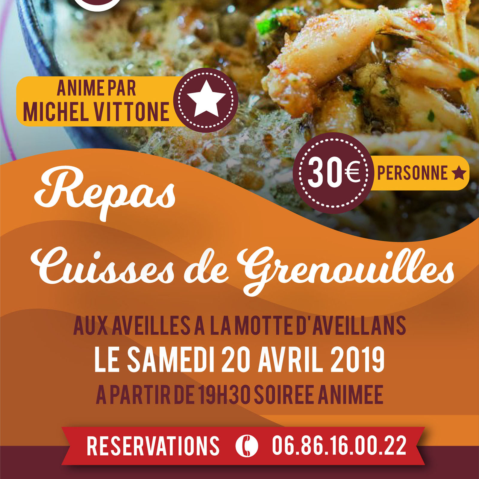 Cuisses de grenouilles le samedi 20 avril 2019 aux Aveilles